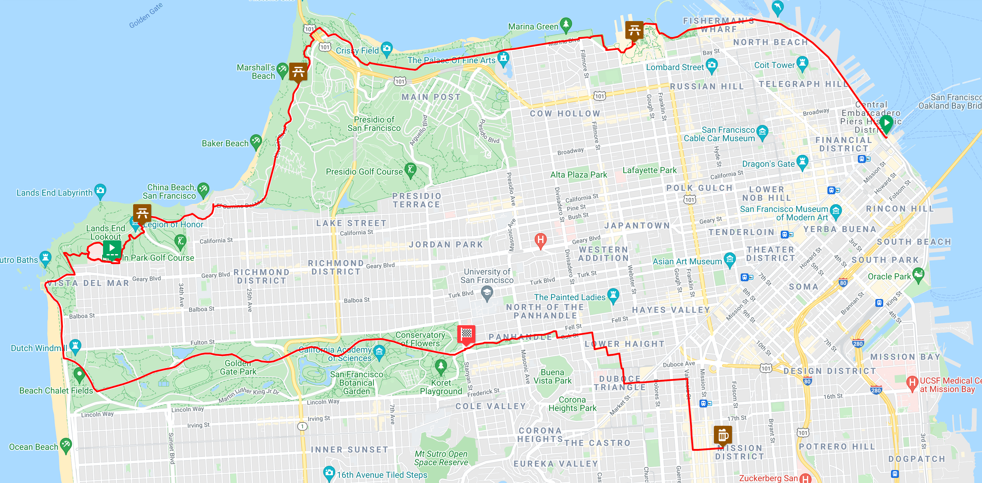 A map of the Butterlap route